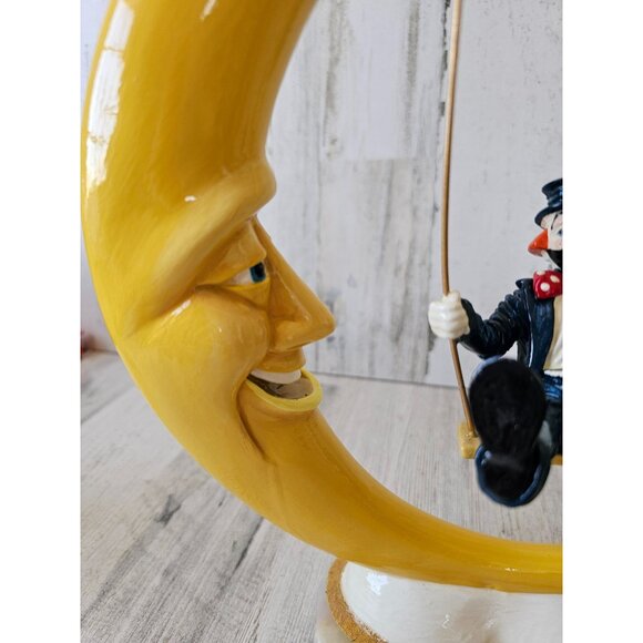 Ron Lee swinging Moon clown unique 1998 vintage statue gold figurine - Picture 2 of 10